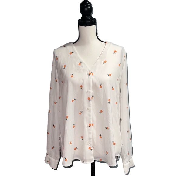 Lumiere Tops - *Lumiere- Button up pineapple shirt